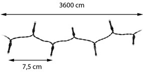 Vianočné svetielka 36 m/480 led studená biela