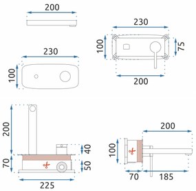 Podomítková umyvadlová baterie REA OVAL + BOX černá