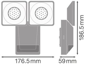 Ledvance - LED Vonkajšie nástenné svietidlo so senzorom SPOT 2xLED/8W/230V IP55