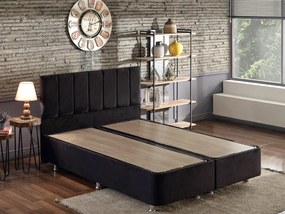 Elegantná manželská posteľ Ela Double s úložným priestorom - čierna 150 x 200 cm
