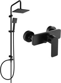Mexen Tord povrchová sprchová sada so sprchovacou hlavicou a sprchovou batériou Cetus, čierna - 744340200-70