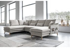 Béžová rozkladacia rohová pohovka (ľavý roh/do tvaru "U") Charming Charlie – Miuform