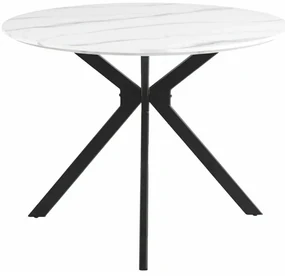 Jedálenský stôl Aster 100 cm, mramor / čierna
