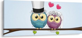 Obraz - Zamilované sovičky (120x50 cm)