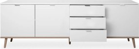 Široká komoda Göteborg, biela/dub sonoma