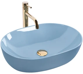 Rea Lisa, umývadlo na dosku 490x350x140 mm, svetlá modrá lesklá, REA-U6620