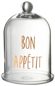 Sklenený podnos s poklopom Bon Apetit - Ø 20 * 31 cm