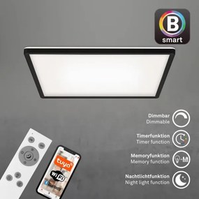 Briloner 7060-015 - SLIM LED stmievateľný panel 22W/230V 42x42 cm čierny Wi-Fi Tuya + diaľkové ovládanie