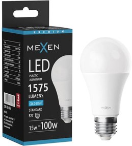 Mexen Nova, LED žiarovka E27, A60, 15W, studená - 6500K, 1575 lm - L100-E27-1565-01