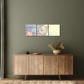 Obraz - Lístky v ľade (s hodinami) (90x30 cm)