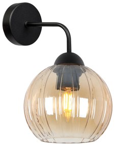 Nástenné svietidlo Costa, 1x medové sklenené tienidlo, b