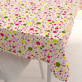 Biante Bavlnený obdĺžnikový obrus Sandra SA-209 Ružové a žlté bodky na bielom 120x180 cm