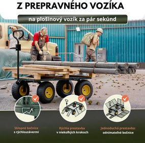 Transportný vozík HECTOR, max. 550kg, 110x75x52cm, zelený Gardebruk
