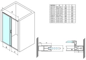 Gelco, SIGMA SIMPLY sprchové dvere posuvné 1000mm, číre sklo, GS1110