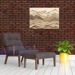 Sklenený obraz - 3D línia hôr (70x50 cm)