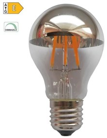 Diolamp LED Filament zrkadlová žiarovka A60 8W/230V/E27/2700K/900Lm/180°/DIM strieborný vrchlík