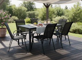 Noela Záhradný jedálenský set Viking L + 6x kovová stolička Ramada