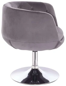 LuxuryForm DESIGN Kreslo MONTANA VELUR na striebornom tanieri - šedé