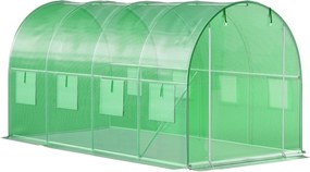 Bauerkraft Fóliový skleník 4x2x2 m 8 m² kovový rám UV fólia 2 vchody