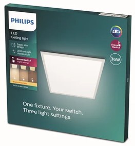 Philips 8719514326682 Super Slim panel CL560 stropné svietidlo LED 36W/3200lm 2700K biela SceneSwitch