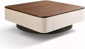 LuxuryForm DESIGN Konferenčný stolík MODENA 80 × 80 cm – hnedý, béžový (set)