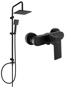 Mexen Tord sprchový set s dažďovou sprchou a sprchovou batériou Royo, čierna matná, 72240200-70