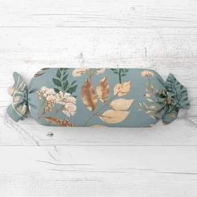 Biante Vankúš valec bonbon Sandra SA-551 Jesenné vetvičky na sivomodrom 15x60 cm