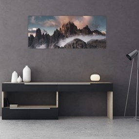 Obraz - Talianske dolomity schované v hmle (120x50 cm)