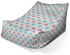 Sablio Sedací vak Lounge Čerešne a srdce - 80 x 95 x 50 cm