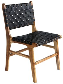 Čierno–hnedé jedálenské stoličky z teakového dreva v súprave 2 ks Perugia – House Nordic