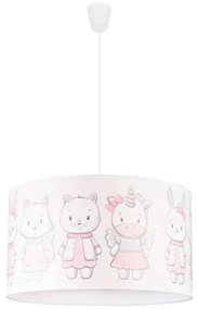 Duolla - Detský luster na lanku PRINT M 1xE27/40W/230V pr. 35 cm zvieratká DU80993