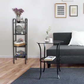 Erga Lexa, kúpeľňový kovový regál so 4 policami 28x33x114,5 cm, čierna matná, ERG-YKA-P.LEXA-4-BLK