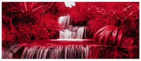 Obraz - Indonézske vodopády v červenej (120x50 cm)