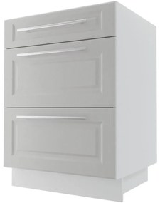 Kuchynská skrinka Emporium D3E/60 light grey stone/biela