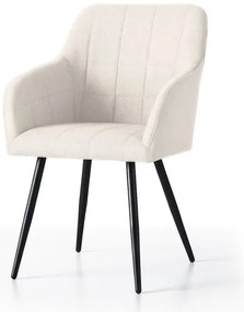 Sada dvoch jedálenských stoličiek LUXANO krémové / čierne nohy (2 ks)