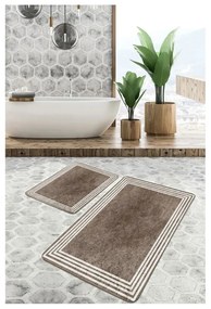Taupe zamatové kúpeľňové predložky v súprave 2 ks 60x100 cm – Mila Home