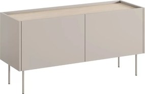 TV skrinka Desin 120 cm s kovovými nohami - kašmír / dub nagano
