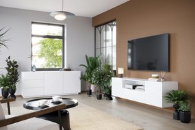 Komoda Asha 167 cm na sokli - biely mat