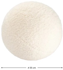 Krémový detský pohovkový vankúš z textílie buklé Ball – Wigiwama