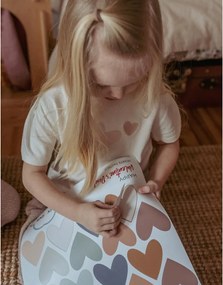 Samolepka do detskej izby sada srdca cappuccino modrá 6,5 cm