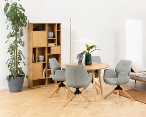 Actona Jedálenské kreslo Aura - svetlosivá / prírodná