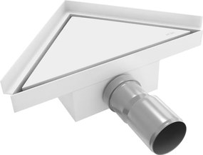 Mexen Flat-T M13 trojuholníková podlahová vpust 20 x 20 cm, biela - 1210320