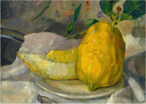 Sklenený obraz - French 19th Century, Melon and Lemon, reprodukcia (70x50 cm)