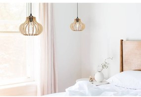 Závesné svietidlo Timber 3, 1x drevené tienidlo, m