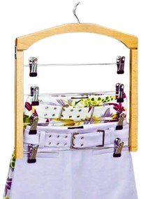 Zeller Present Drevený vešiak s klipmi na nohavice a sukne, 4 úrovne