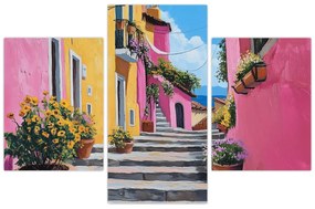 Obraz - Ružová ulička (90x60 cm)