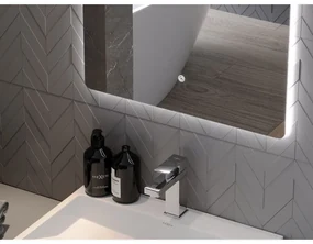 Mexen Sun, LED kúpeľňové zrkadlo s podsvietením 100x80 cm, 6000K, ochrana proti zahmlievaniu, 9807-100-080-611-00