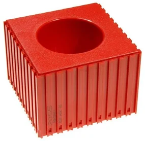 Plastový box pre upínač nástroja typu HSK 80, modul 10x10, 1 dutina, červená