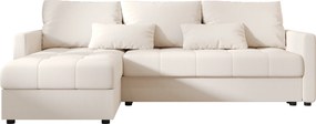 Rozkladacia obojstranná sedacia súprava do L VENORIA 220x143 cm, krémová + 2 vankúšiky ZDARMA