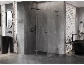 Mexen Lunar-F L, skladací sprchový kút ľavý 100 x 90 cm, 8mm číre sklo, grafitový profil, 836L-100-090-95-00-L
